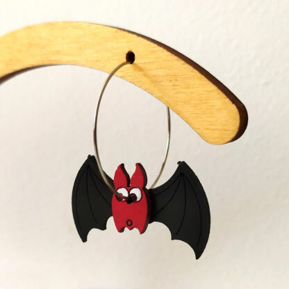 boucle d'oreilles chauve-souris bois