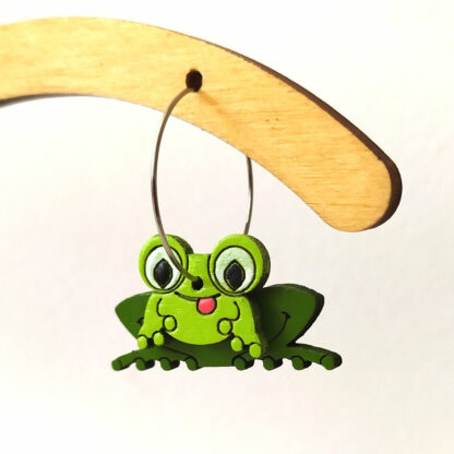 boucles d'oreilles grenouille verte